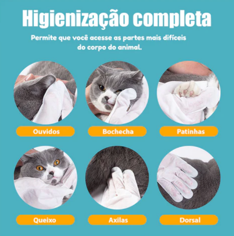 Luvas Higiênicas Banho a Seco PetGloves