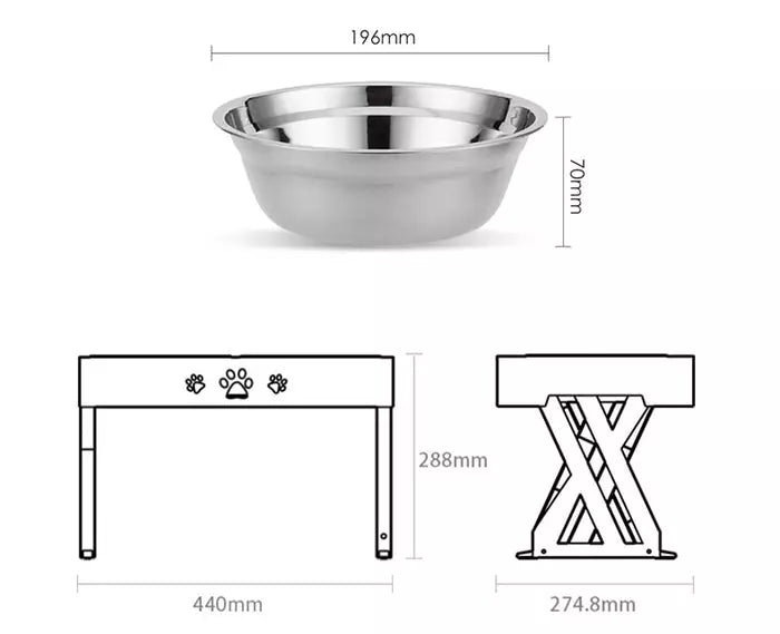 Comedouro Elevado Ergonômico de Altura Ajustável